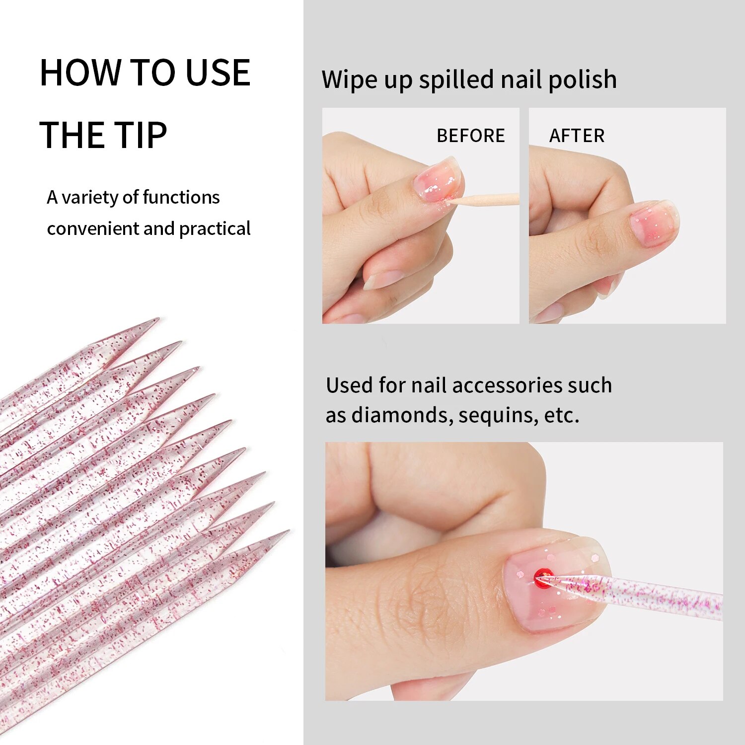 50 Pcs Nail Cuticle Pusher Cry - Contour Palette Stick recension och pris