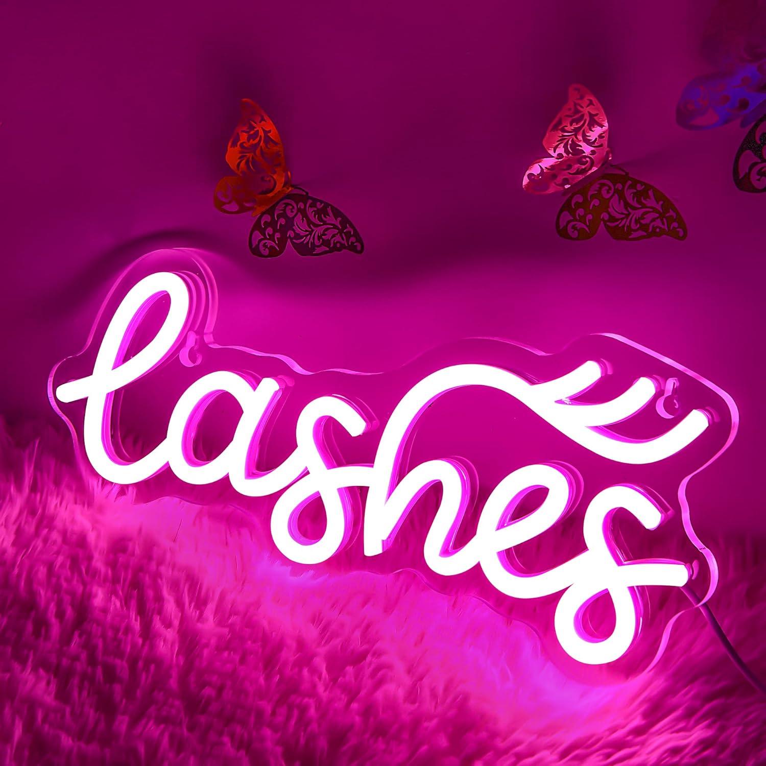 Lashes Neon Sign Lady Text Led - Beauty No Makeup recension och pris